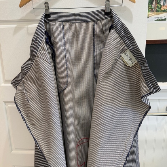 Spectator II 1970s Striped Denim Wrap Maxi Skirt with Floral Appliqués - Picture 10 of 13